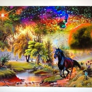 Paint with Diamonds Kit Galaxy Horse and Rainbow 60cm x 45cm